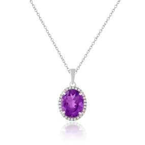 Purple Amethyst Pendant Necklace