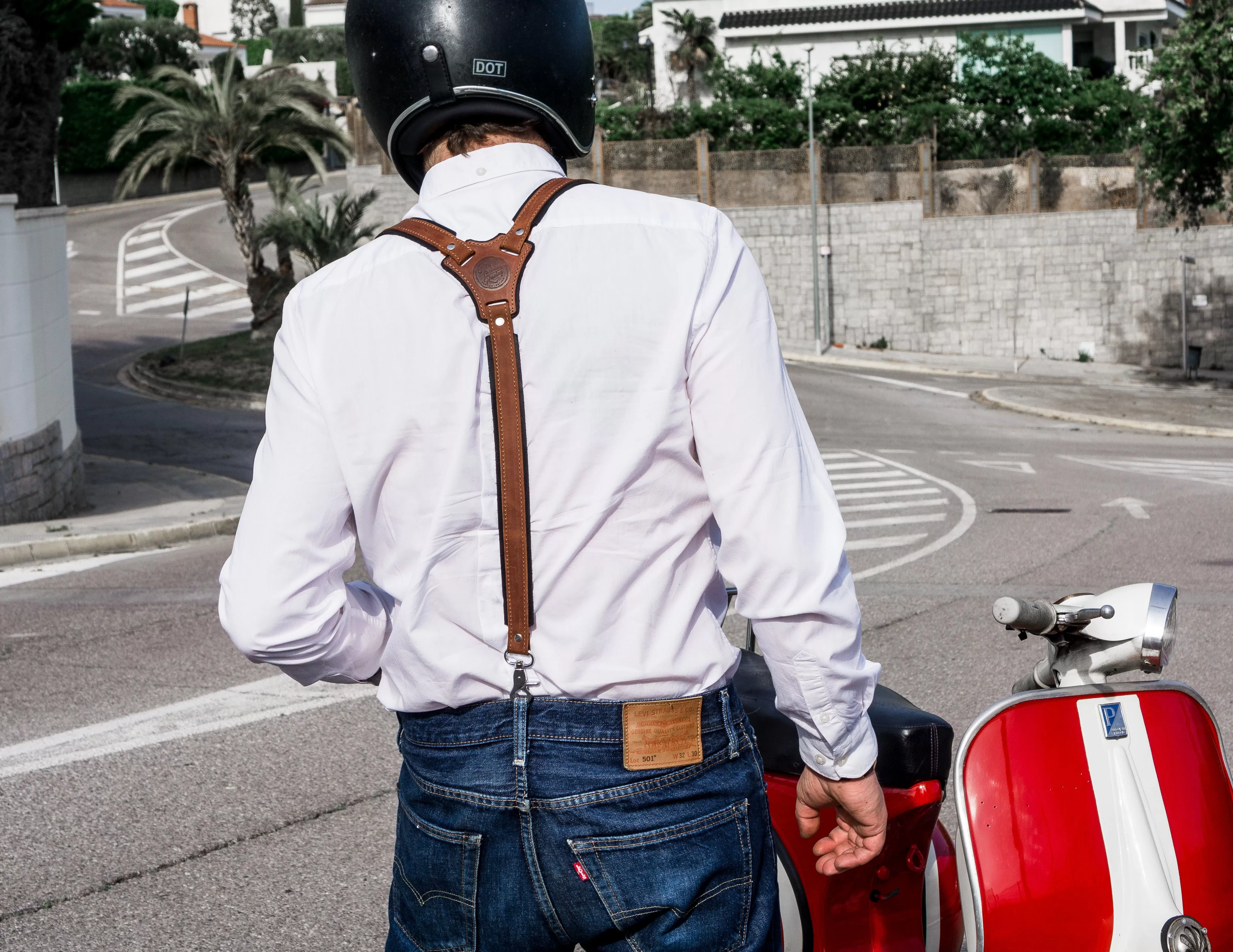 Reinforced Leather Suspenders | Gentleman Gift | Handmade | Personalized