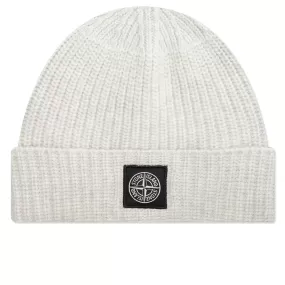 Ribbed Geelong Wool Beanie - Melange Grey