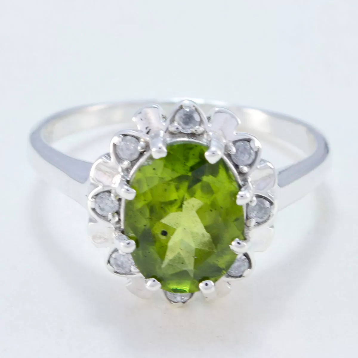 Riyo Delicate Gemstones Peridot 925 Sterling Silver Ring Gemstones