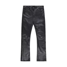 RTA Denis Mini Flare Black Drago Leather Jeans