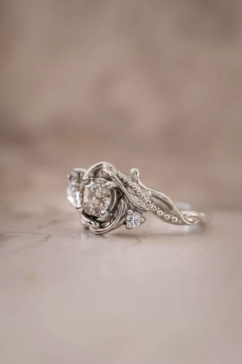 Salt and pepper diamond engagement ring  / Undina