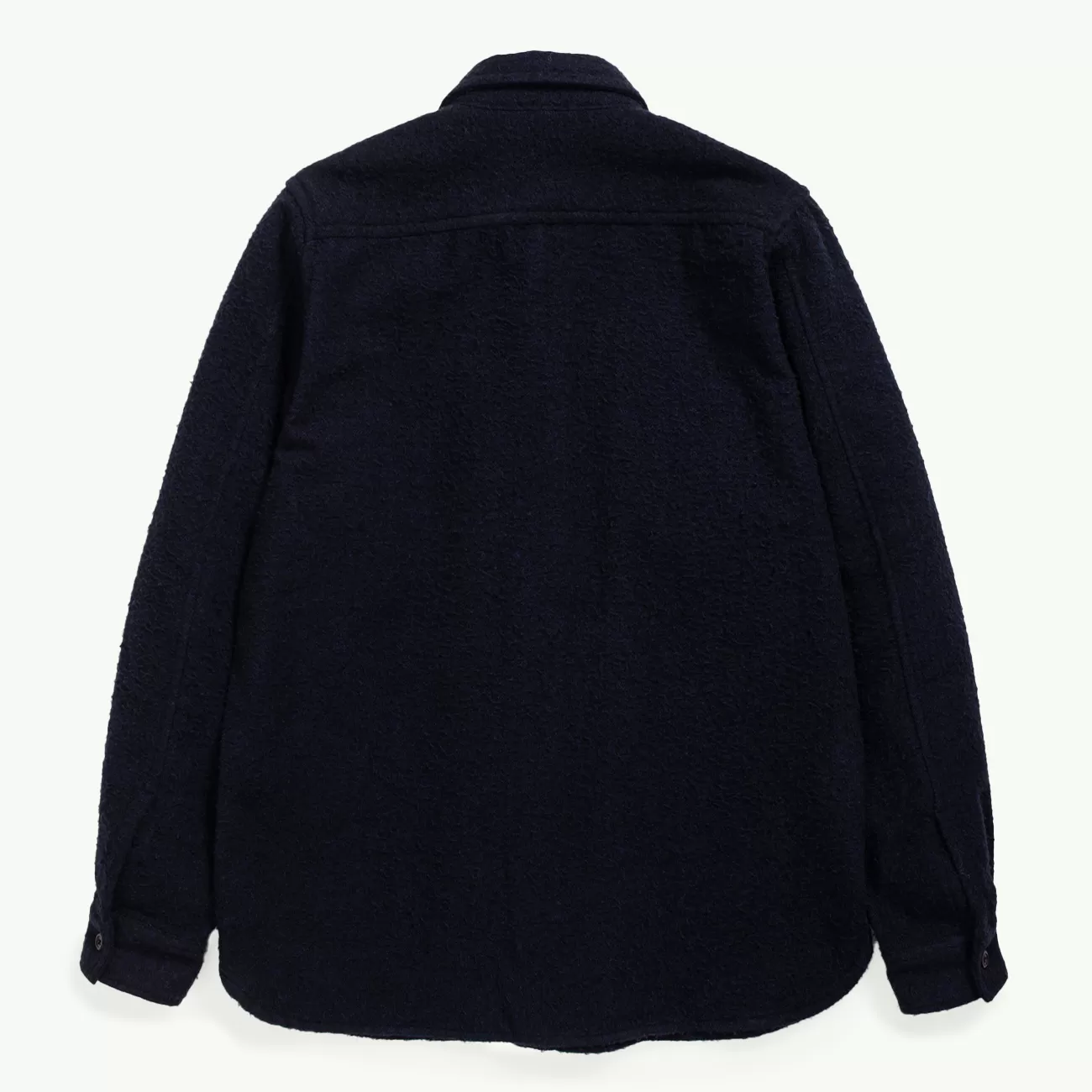 SILAS TEXTURED COTTON WOOL OVERSHIRT DARK NAVY