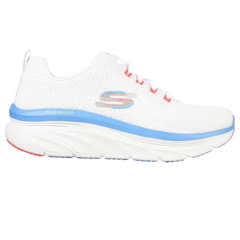 'Skechers' Women's Relaxed Fit: D'Lux Walker-Fresh Finesse - White / Pink / Blue