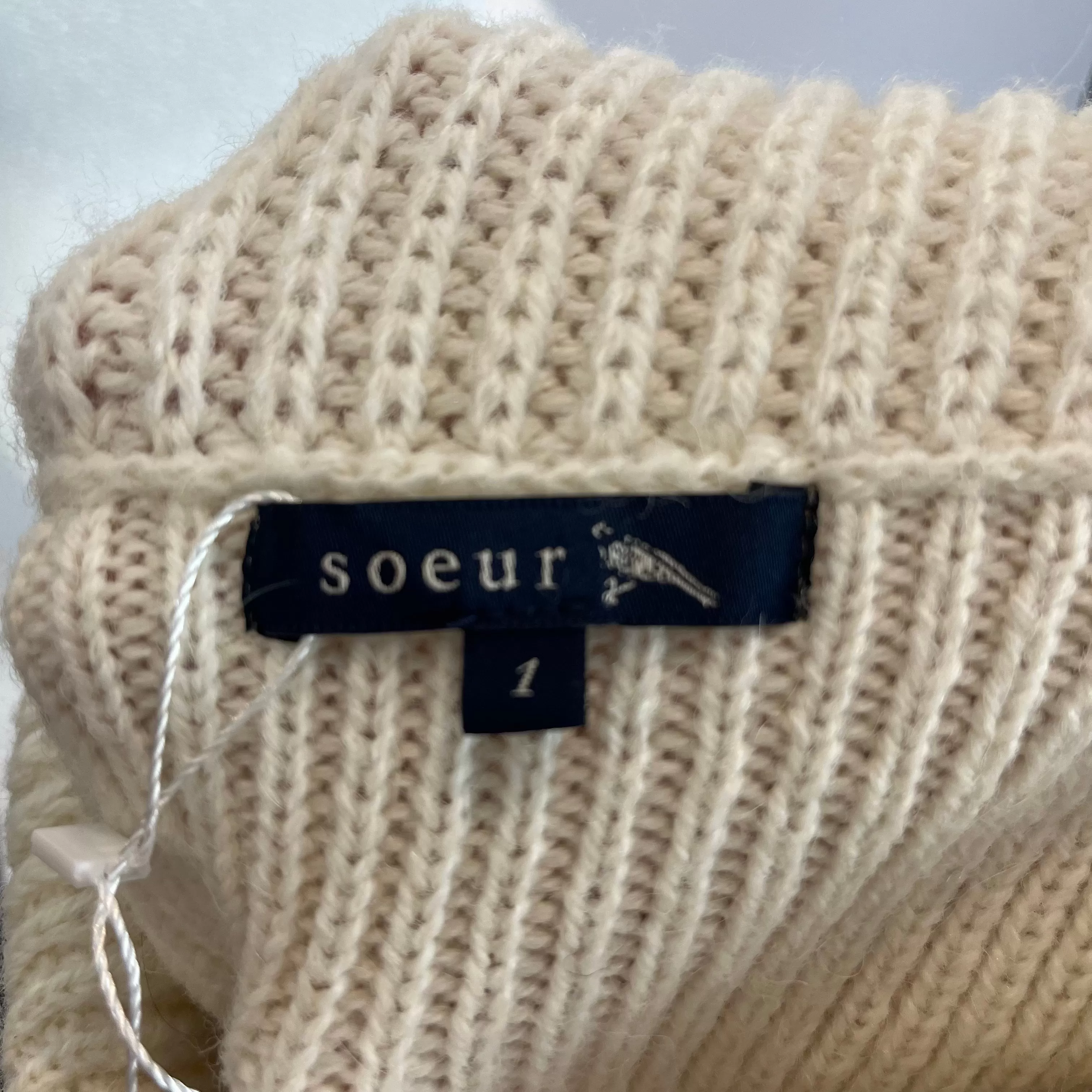 Soeur Brand New Cream Alpaca Blend Sleeveless Sweater S