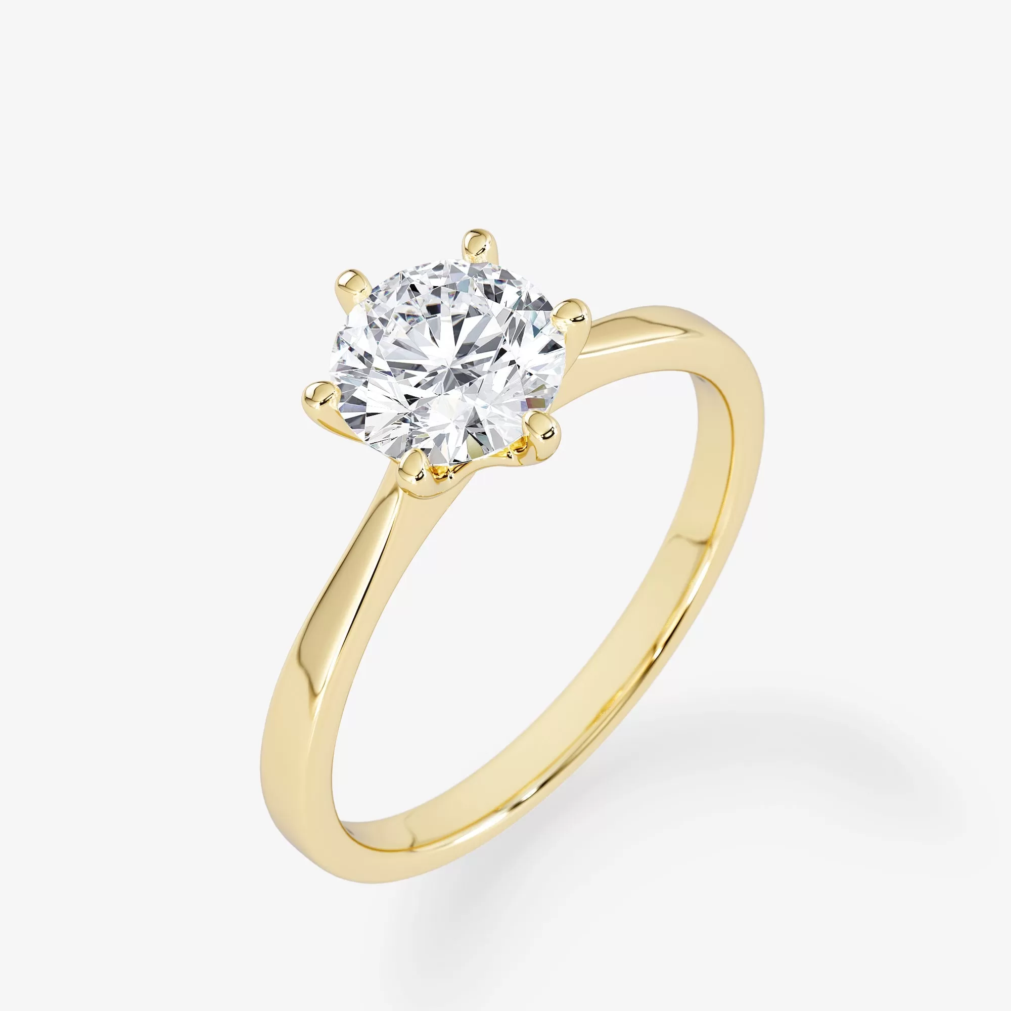 Solitaire 1.00 Carat Brilliant Cut Diamond 18K Gold Ring