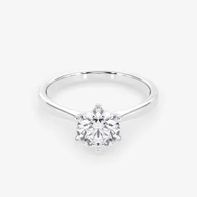 Solitaire 1.00 Carat Brilliant Cut Diamond 18K Gold Ring