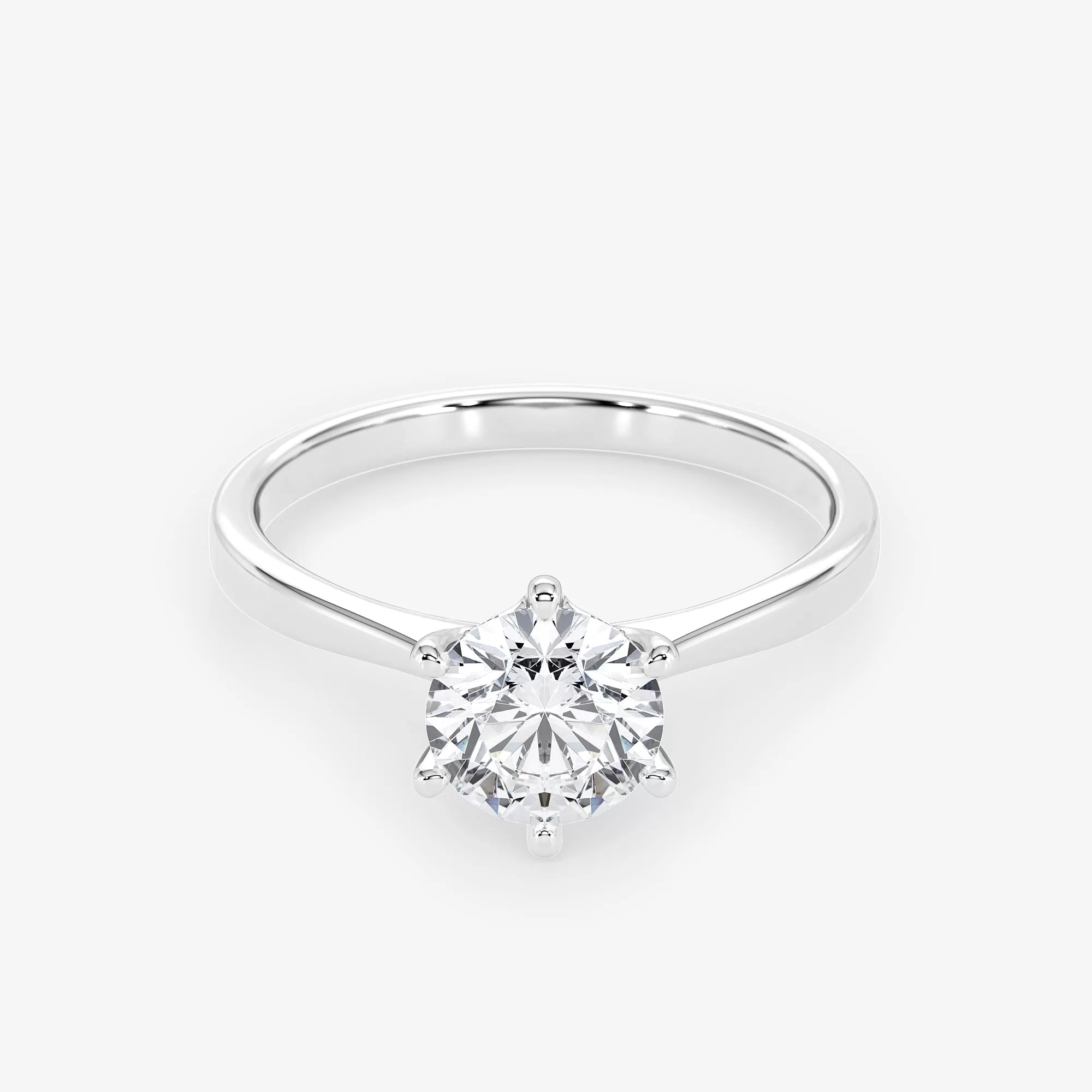 Solitaire 1.00 Carat Brilliant Cut Diamond 18K Gold Ring