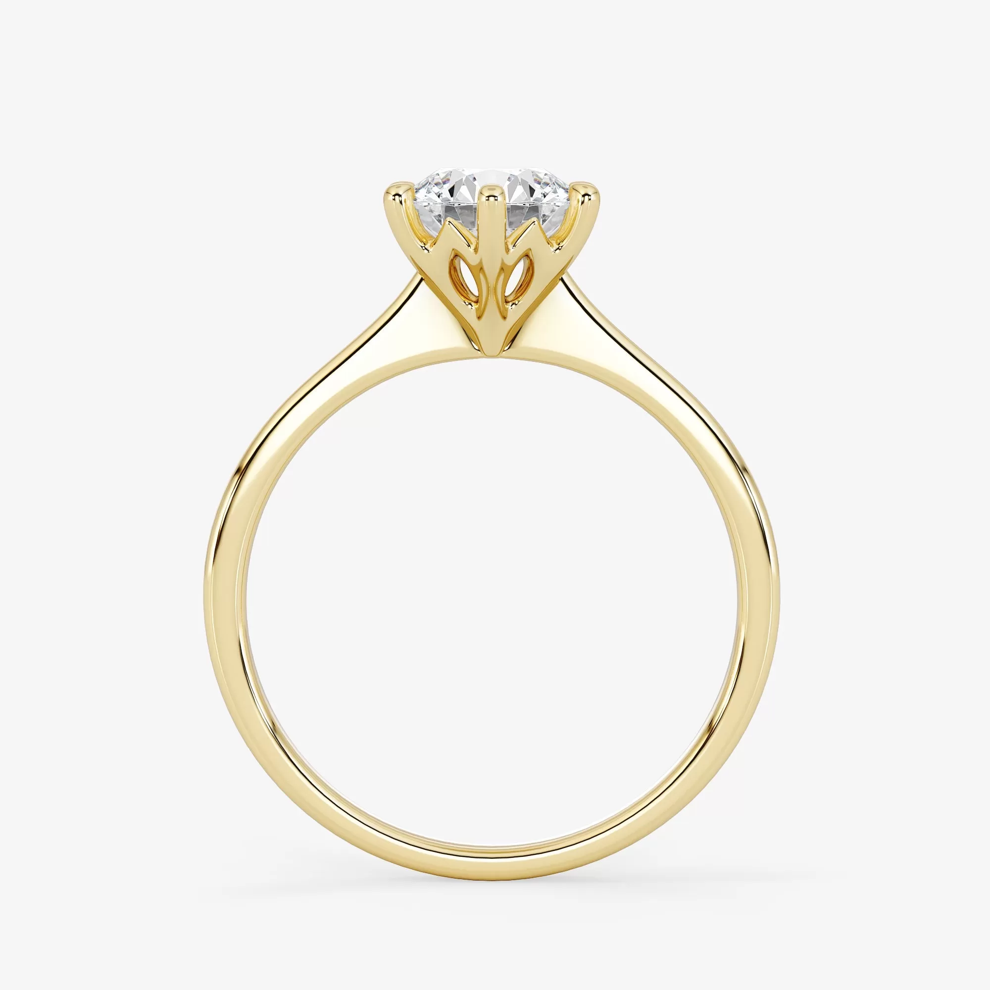 Solitaire 1.00 Carat Brilliant Cut Diamond 18K Gold Ring