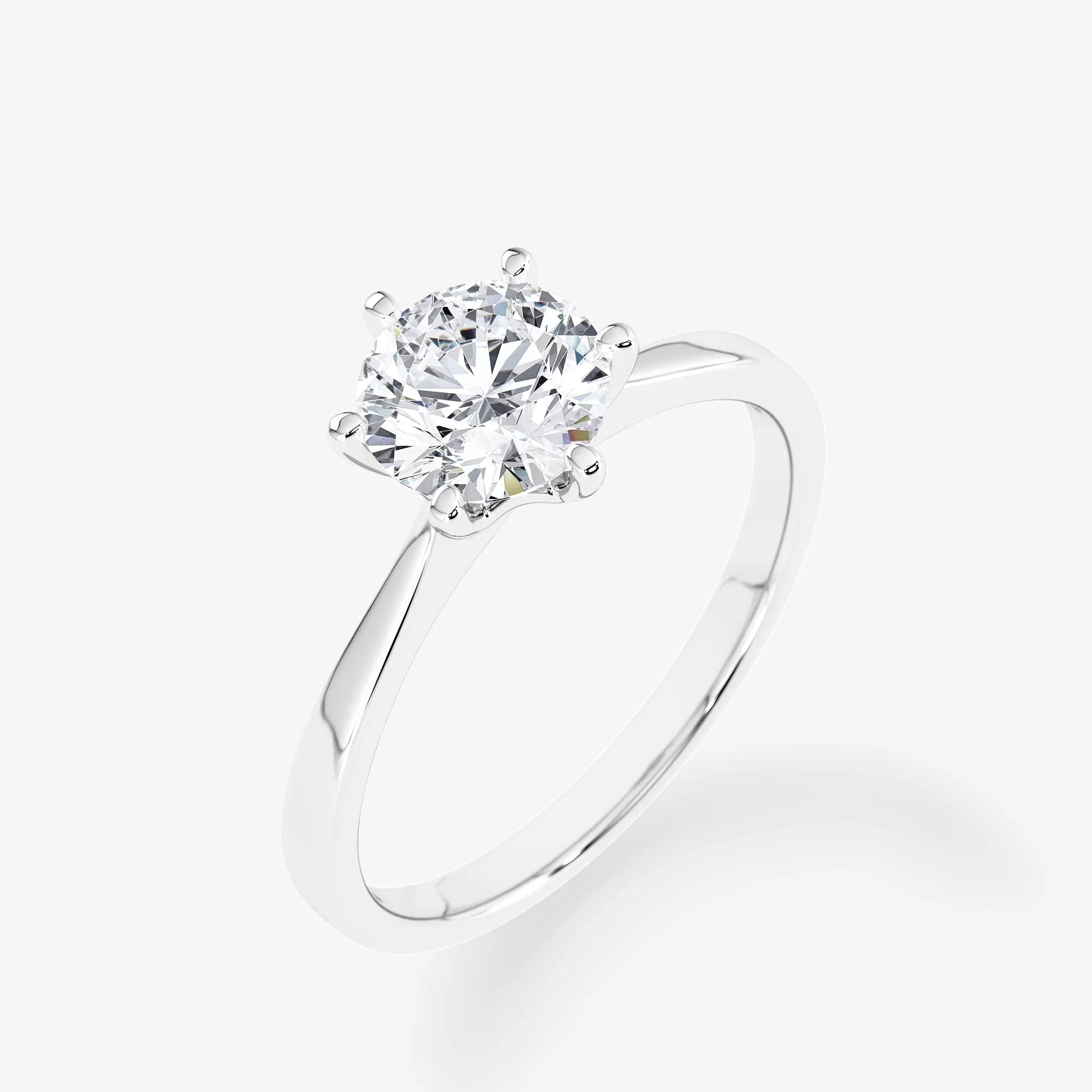 Solitaire 1.00 Carat Brilliant Cut Diamond 18K Gold Ring