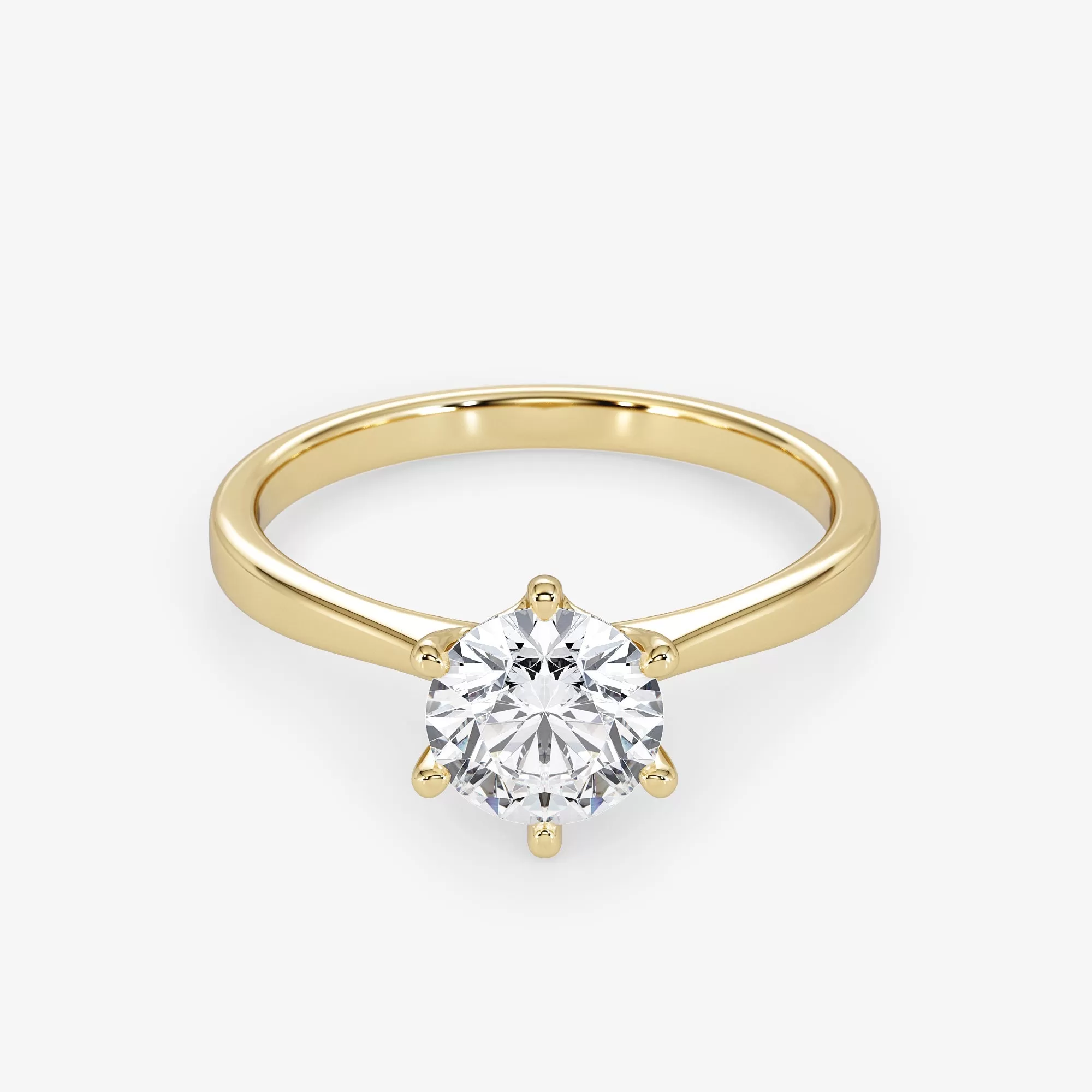 Solitaire 1.00 Carat Brilliant Cut Diamond 18K Gold Ring