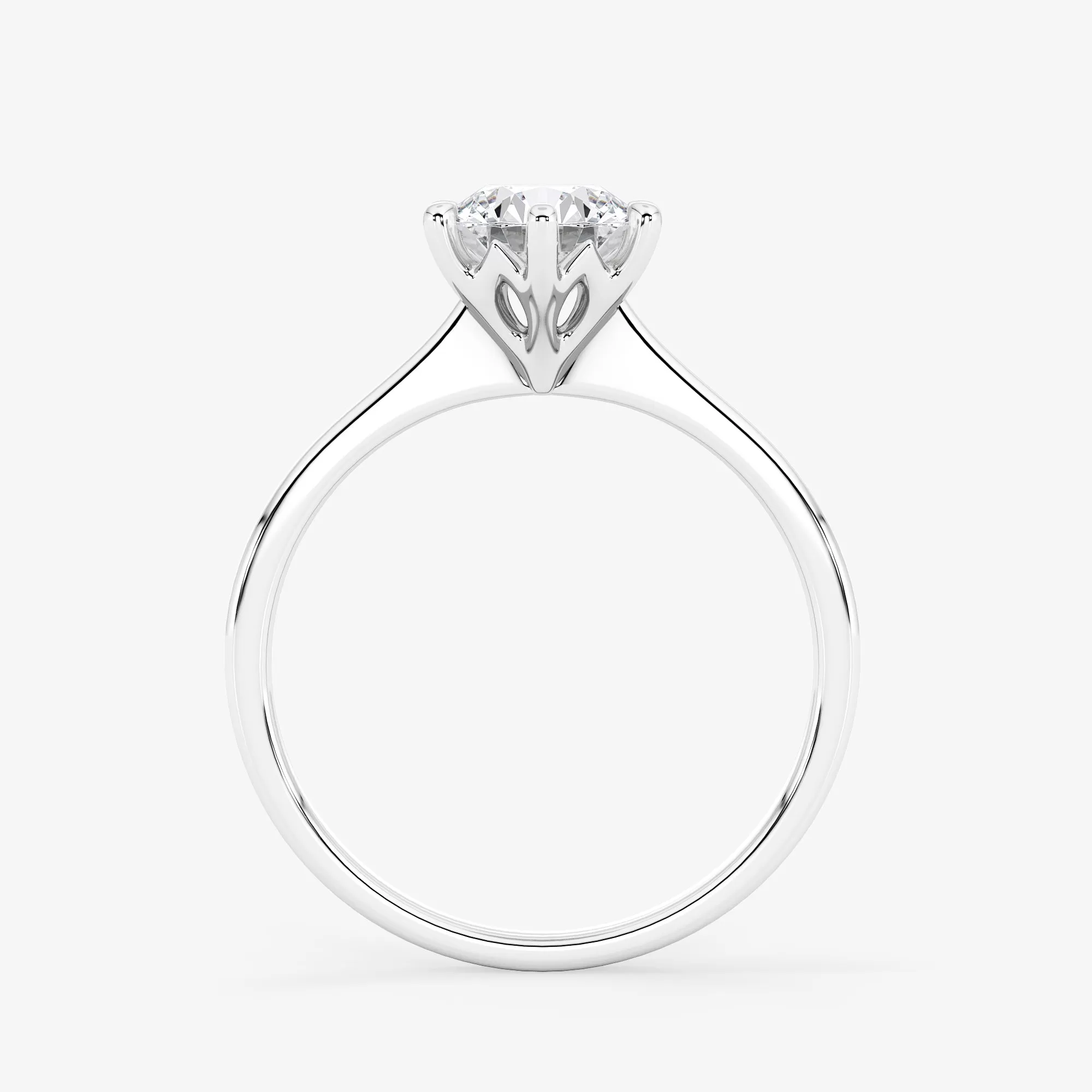 Solitaire 1.00 Carat Brilliant Cut Diamond 18K Gold Ring