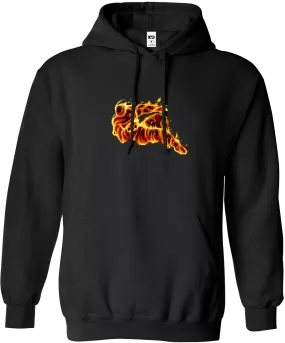 STREET FIGHTER - 'Burning Sprite' Premium Embroidered Pullover Hoodie - Black