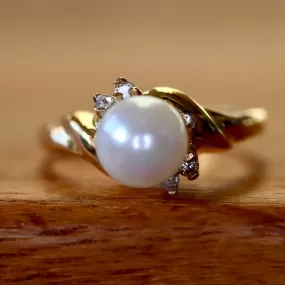 Sulu Sea 14k Gold, Pearl and Diamond Ring