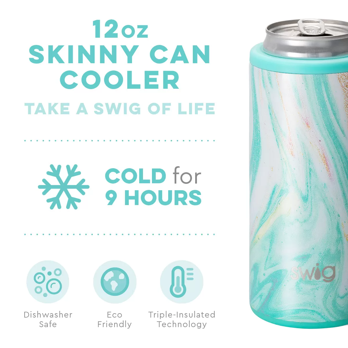 SWIG {WANDERLUST} Skinny Insulated Stainless Steel Can Cooler (12 oz.)