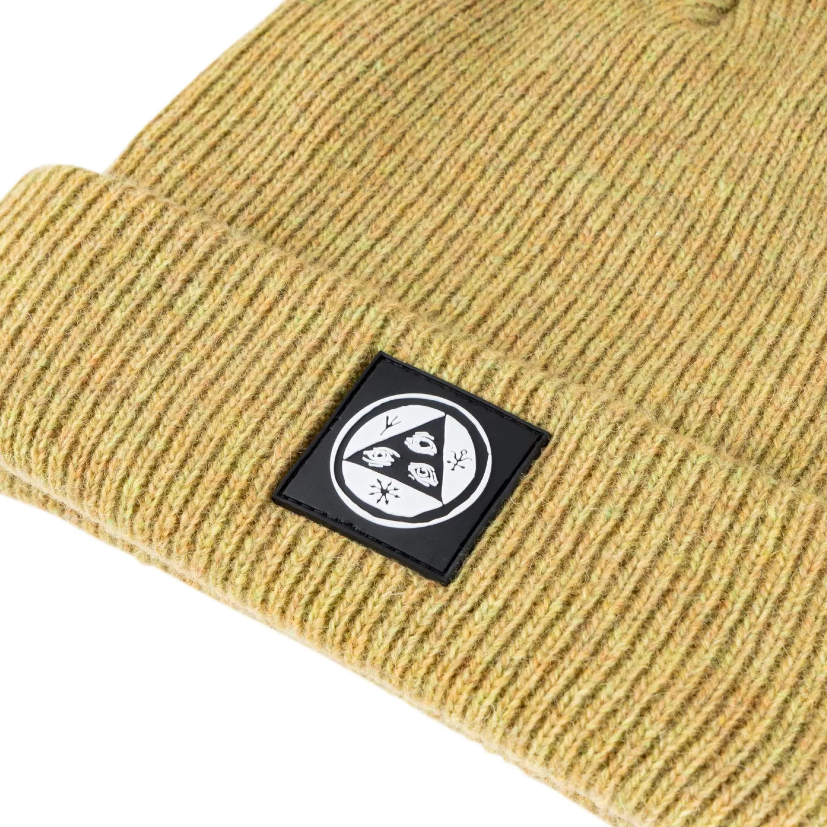 Talisman PVC Patch Merino Wool Beanie - Mustard