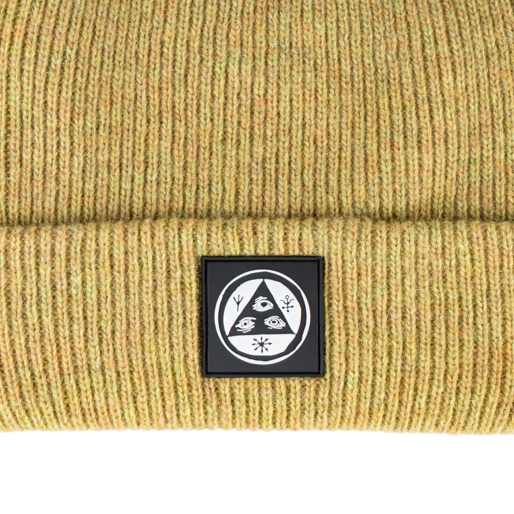 Talisman PVC Patch Merino Wool Beanie - Mustard