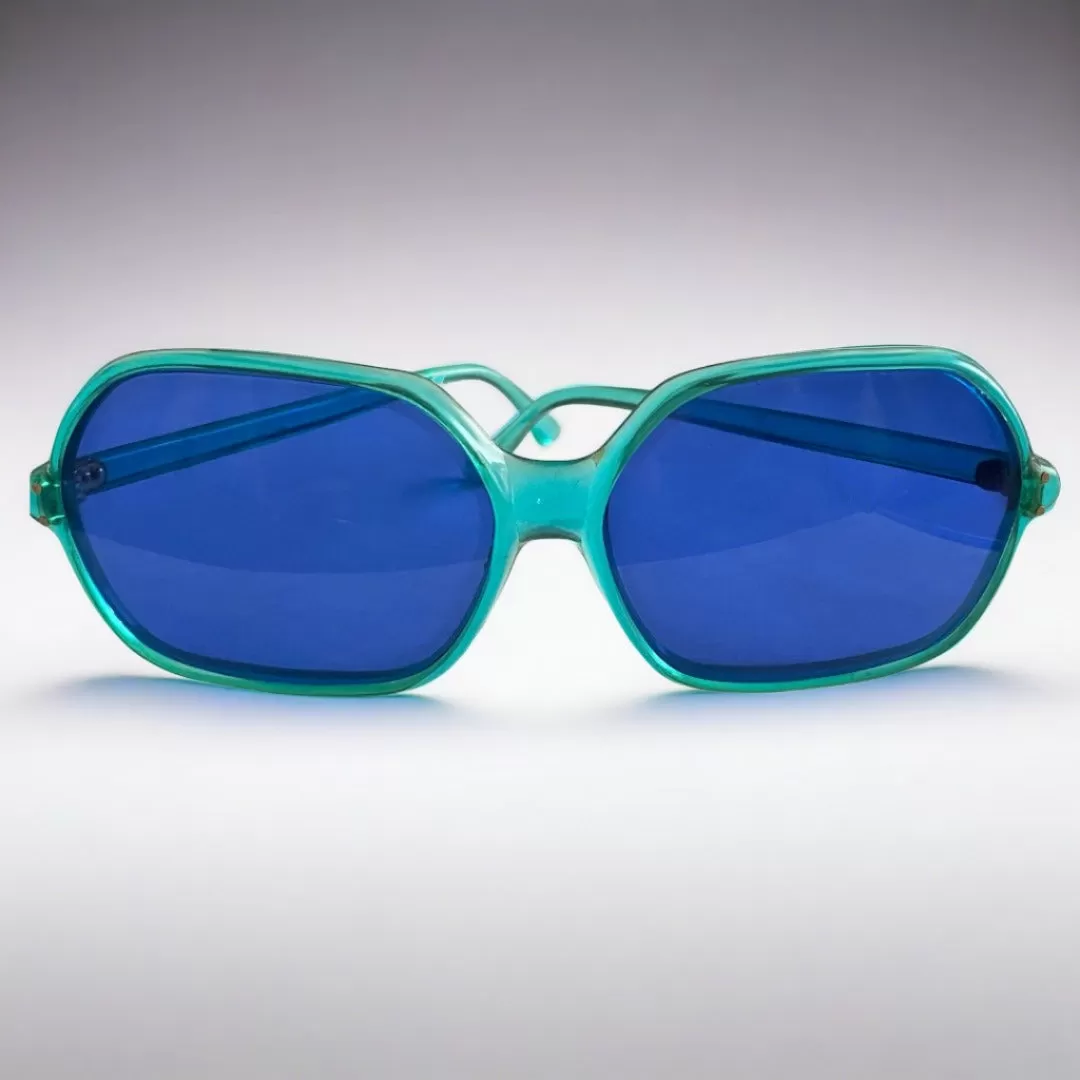 Teal Frames Blue Lens Sunnies