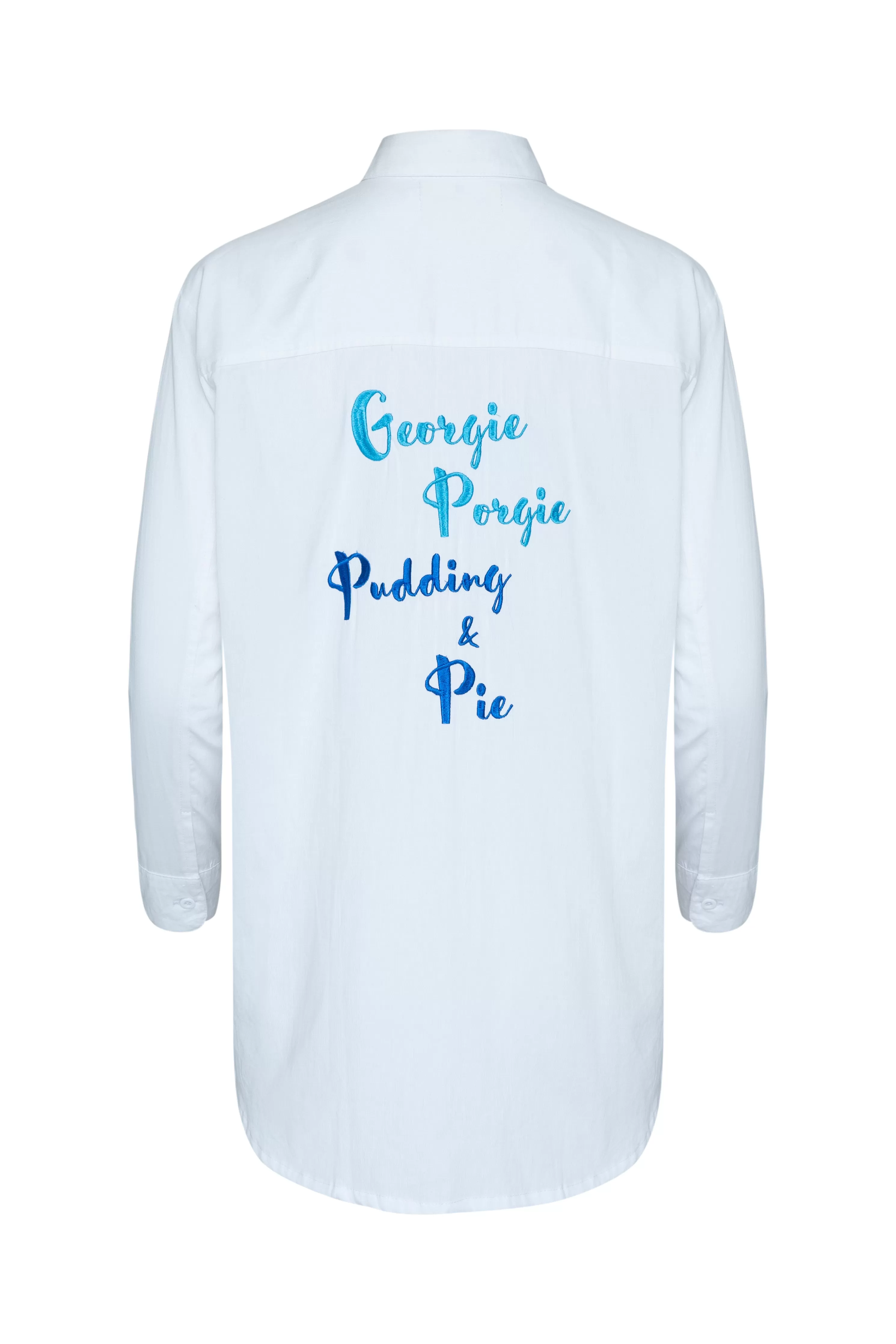 THE GEORGIE PORGIE EMBROIDERED SHIRT - WHITE