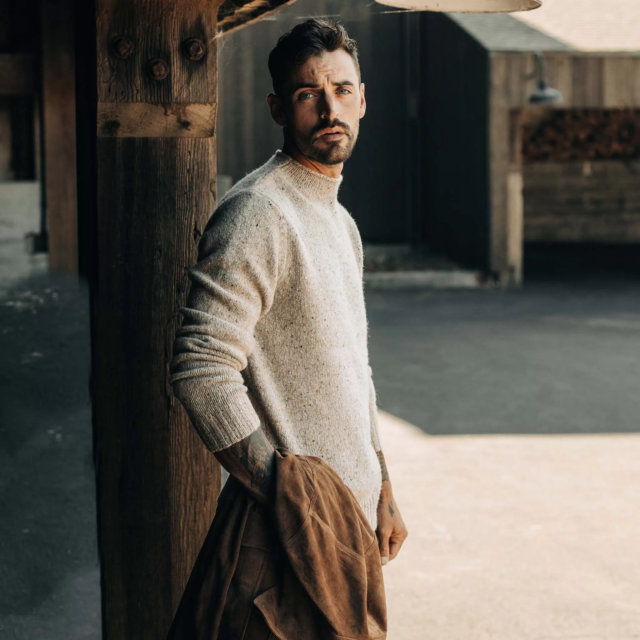 The Seafarer Sweater in Natural Donegal