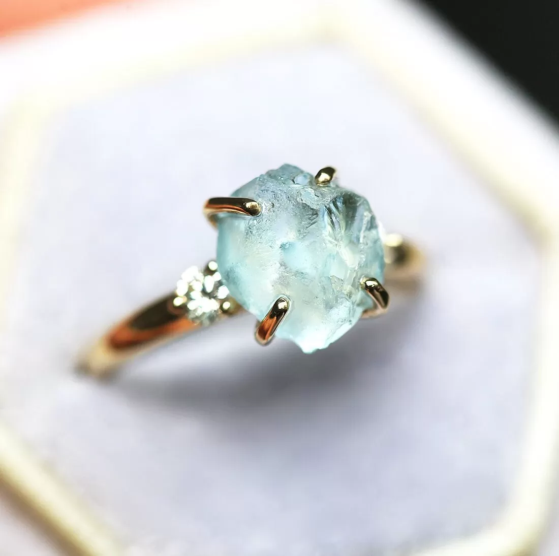 Tina Raw Aquamarine Ring