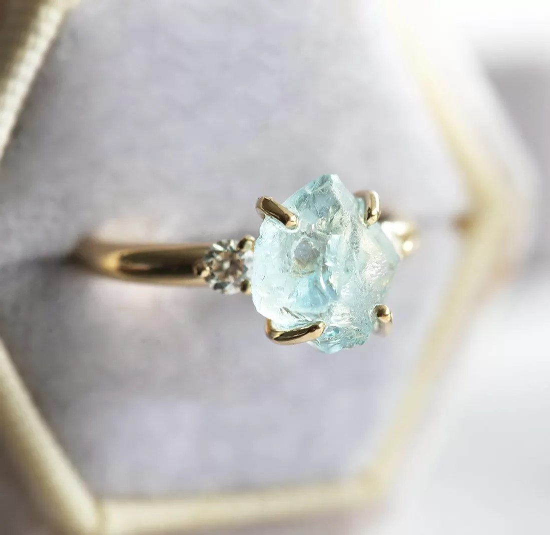 Tina Raw Aquamarine Ring