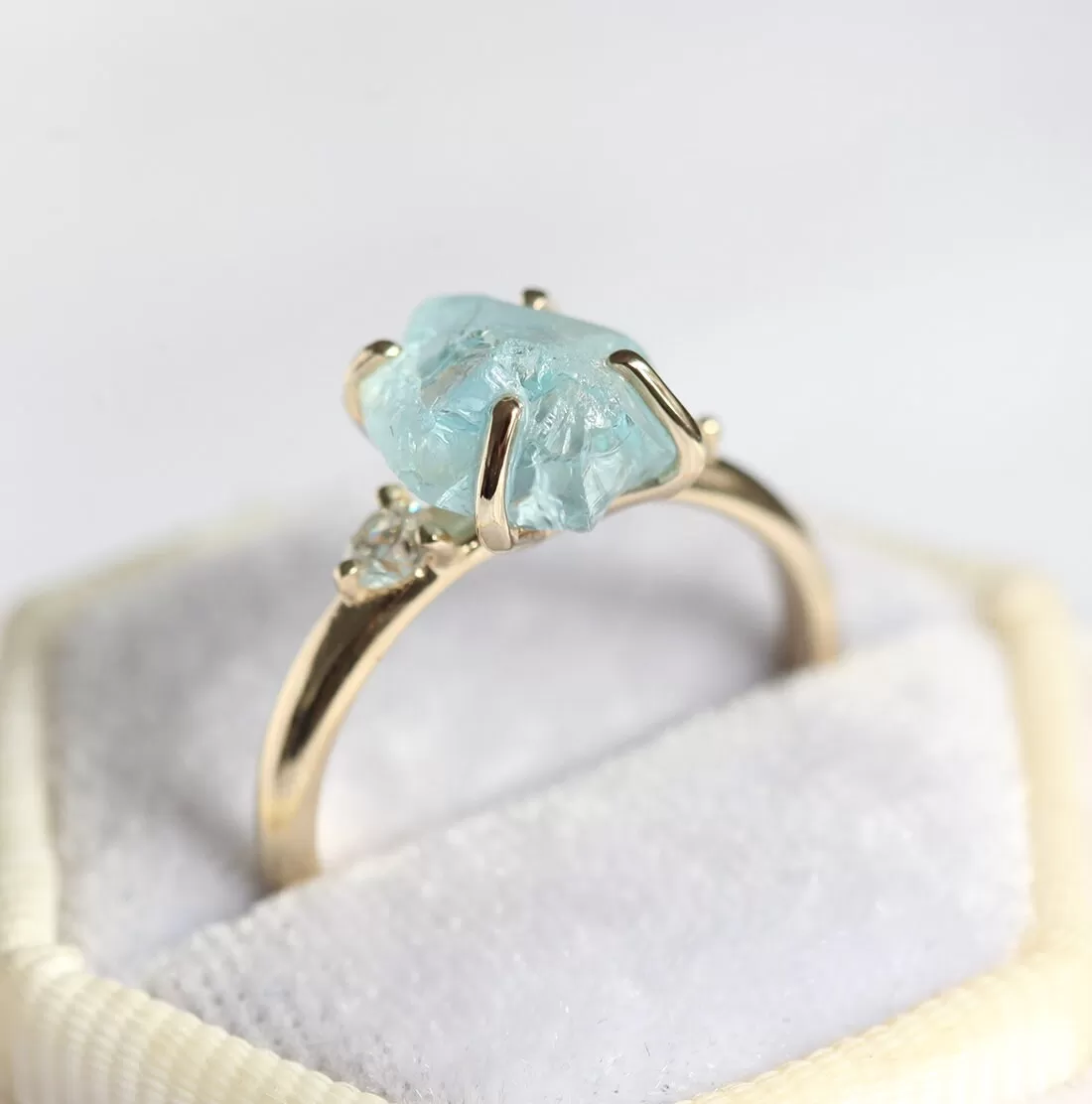 Tina Raw Aquamarine Ring