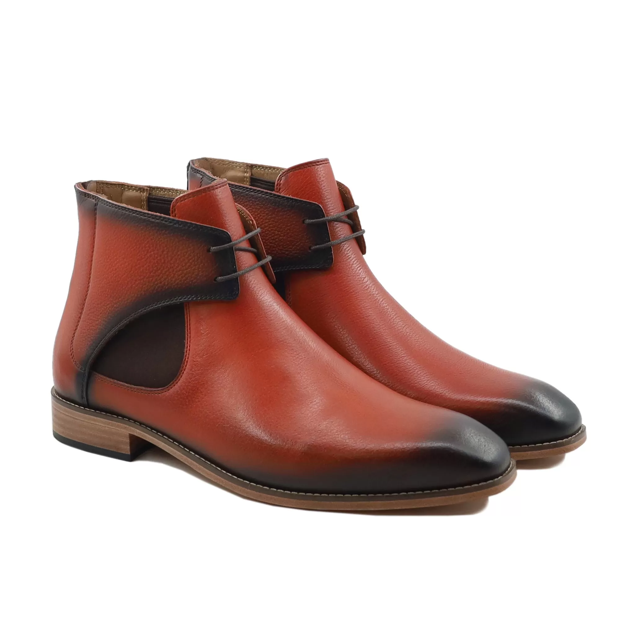 Tofua - Men's Burnish Orange Tan Pebble Grain Boot