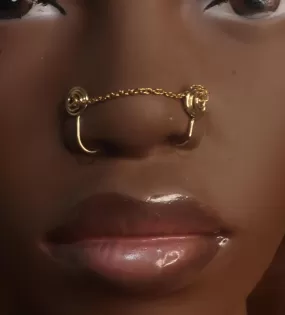 Two In One Nose Cuff Chain non piercing Jewelry