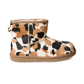 UGG Classic Mini Cow Print Chestnut Boots - Youth