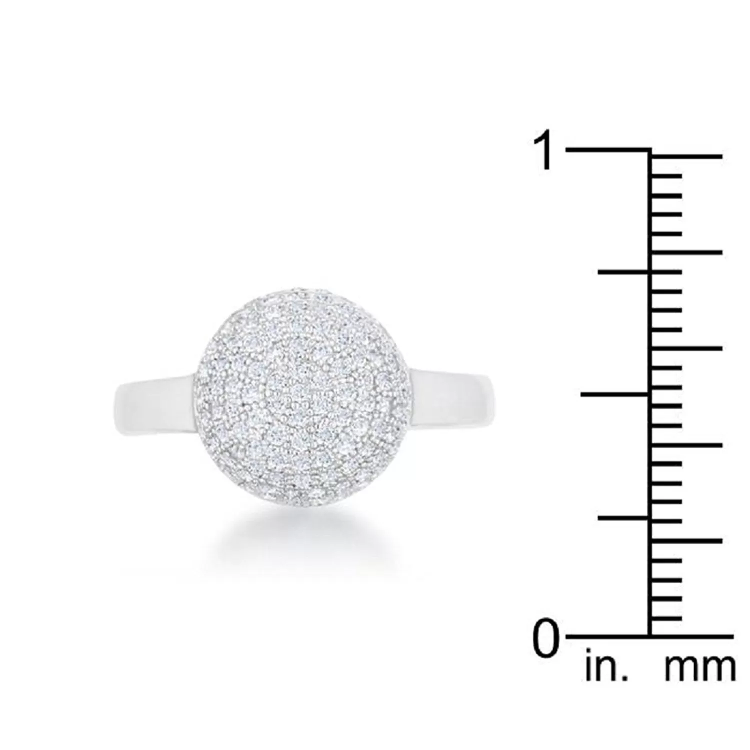 WildKlass 0.6ct CZ Rhodium Plated Contemporary Sphere Ring