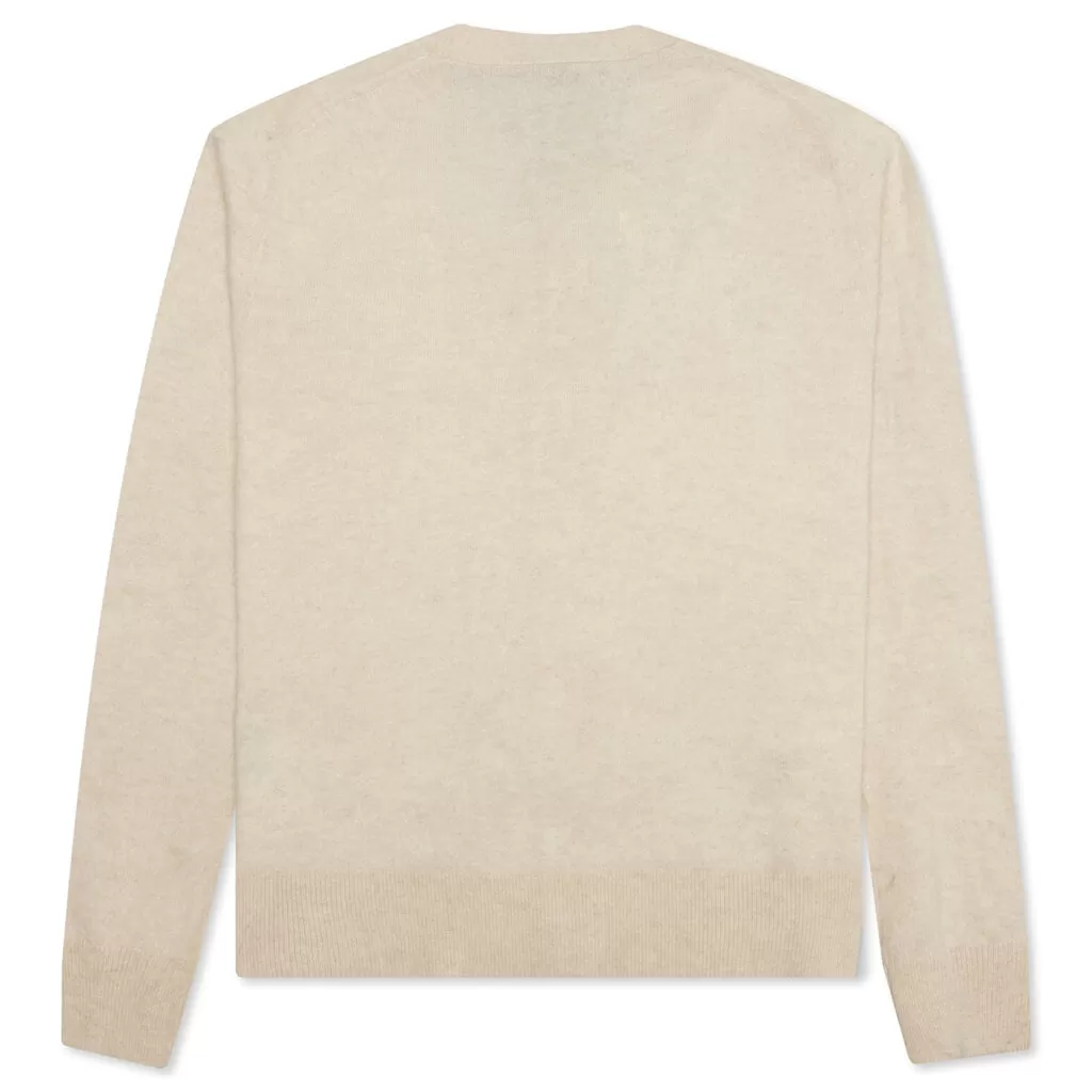 Wool Knit Cardigan - Oatmeal/Melange